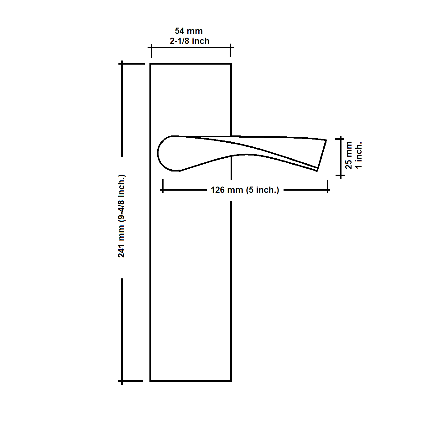 Modern Long Plate Curved Lever Set image