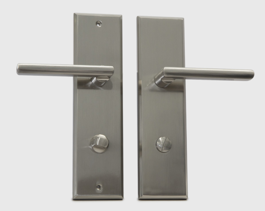 Diamond Backplate Door Handle Lever Set with Rectangular 5 inch